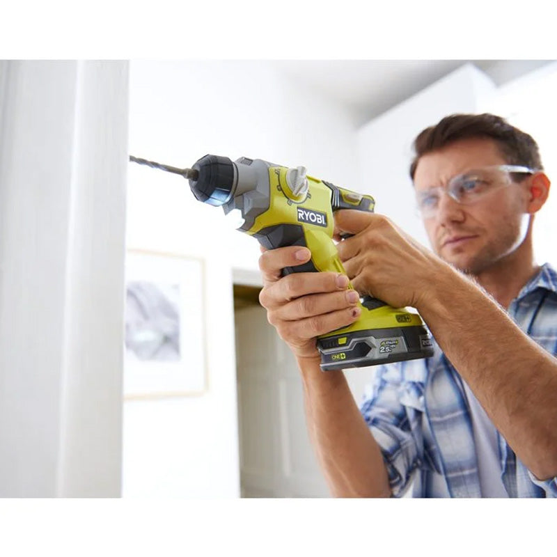 Marteau perforateur SDS-Plus RYOBI R18SDS-125S 4 modes 18V 1,3 joules EPTA + 1 batterie Lithium+ 2,5 Ah