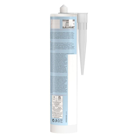 Mastic silicone SI transparent spécial sanitaires FISCHER 58515 - 1 cartouche de 280 ml
