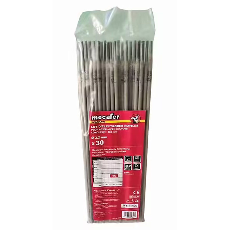 Mecafer 30 Électrodes rutiles ACIER Ø 3,25 mm longueur 300 mm