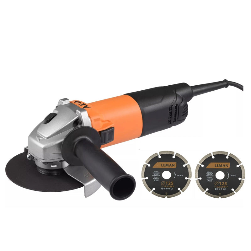 Meuleuse AEG WS8-125SLK2 125 mm 800W avec 2 disques diamants