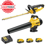 Pack 2 outils DEWALT DCKRT02GA Souffleur + Taille-haie 18V + 3 batteries + chargeur