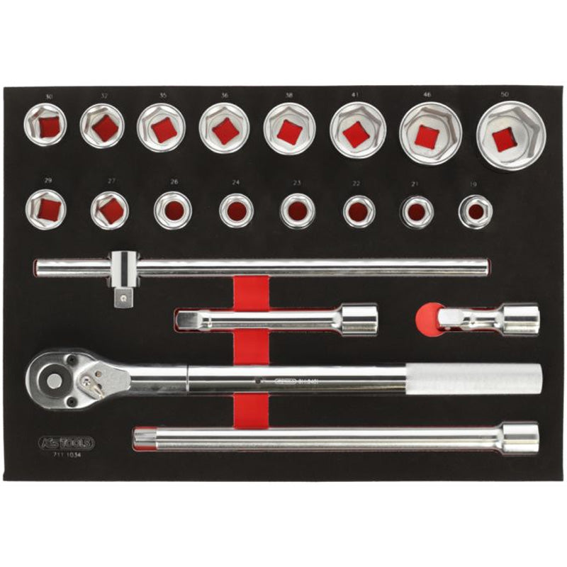 Module de douilles et accessoires 3/4'', 21 pièces  - KS TOOLS - 711.1034