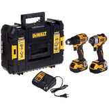 Pack 2 outils 18V perceuseuse + visseuse à choc BRUSHLESS DEWALT DCK2061P2T-QW