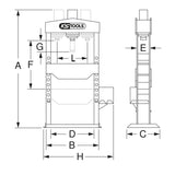 Presse hydraulique 30t à pompe hydraulique 2 vitesses  - KS TOOLS - 160.0114
