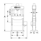 Presse hydraulique 15t à pompe hydraulique 2 vitesses  - KS TOOLS - 160.0112