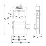 Presse hydraulique 20t à pompe hydraulique 2 vitesses  - KS TOOLS - 160.0113