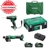 Pack 2 outils HIKOKI Perceuse + meuleuse 18V Brushless KCRT01 (DV18DE + G1813DVE + 2 x 5Ah + UC18YFSLW0Z)