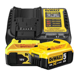 Pack 3 outils 18V DEWALT DCK355P2T-QW Brushless - Perceuse + perforateur + meuleuse + 2 batteries 5Ah Li-Ion + Coffret