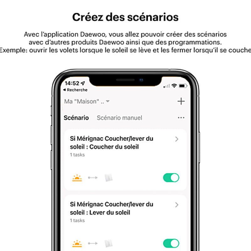Pack de 3 interrupteurs pour volet roulant WiFi connectés encastrables