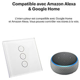 Pack de 3 interrupteurs pour volet roulant WiFi connectés encastrables