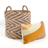 Panier souple Elise - 30 x 30 x 30 cm - taille M - jute - motifs chevrons