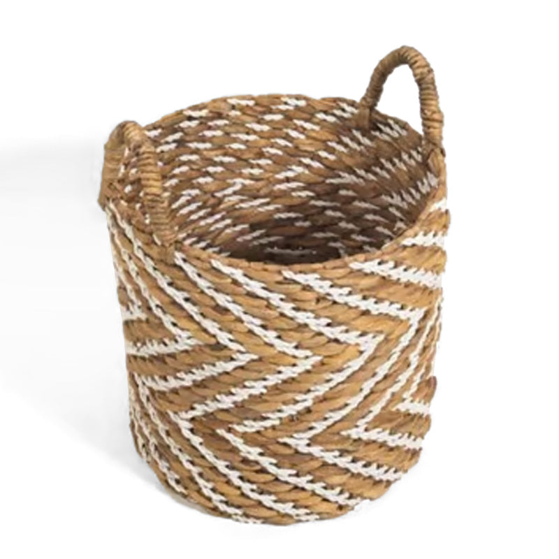 Panier souple Elise - 30 x 30 x 30 cm - taille M - jute - motifs chevrons
