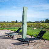 Parasol Gabin + housse - 3 x 4 m - 240 g/m2 - sauge & effet bois