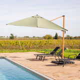 Parasol Gabin + housse - 3 x 4 m - 240 g/m2 - sauge & effet bois