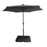 Parasol droit lumineux - 2,95m  - anthracite