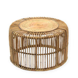 Table d'appoint Manon - 40 x ⌀ 68 cm - taille L - rotin - naturel