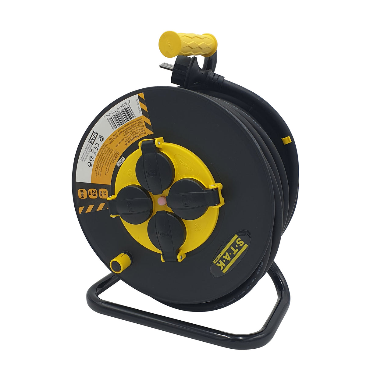 Enrouleur pro,  4 prises, H07RN-F3G2.5MM2, 40M ,  NF,CE - IP44.  - VELAMP - REELART-FR-40