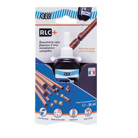 Résine anérobie GEB RLC+ pour le raccordement sans flamme d'une installation en cuivre et laiton 30ml