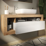 Meuble salle de bain HAMBOURG L110 - Vasque + 2 Tiroirs + 3 niches