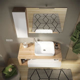 Meuble salle de bain HAMBOURG L110 - Vasque + 2 Tiroirs + 3 niches