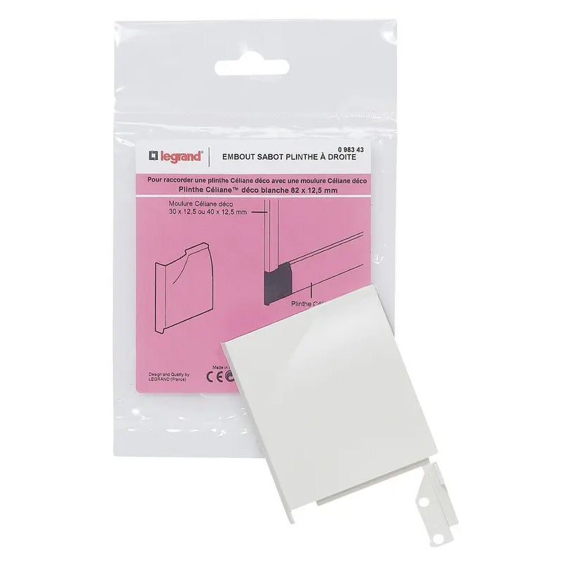 Sabot droit pour plinthe Céliane déco LEGRAND 098343 82 x 12,5 blanc