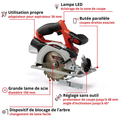 Scie circulaire  Ø150mm sans fil TE-CS 18/150 Einhell