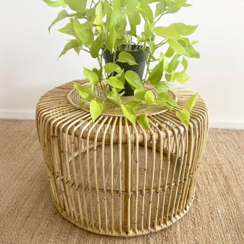 Table d'appoint Manon - 40 x ⌀ 68 cm - taille L - rotin - naturel