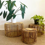 Table d'appoint Manon - 34 x ⌀ 58 cm - taille L - rotin - naturel