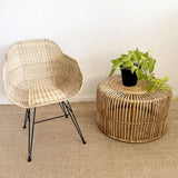 Table d'appoint Manon - 40 x ⌀ 68 cm - taille L - rotin - naturel