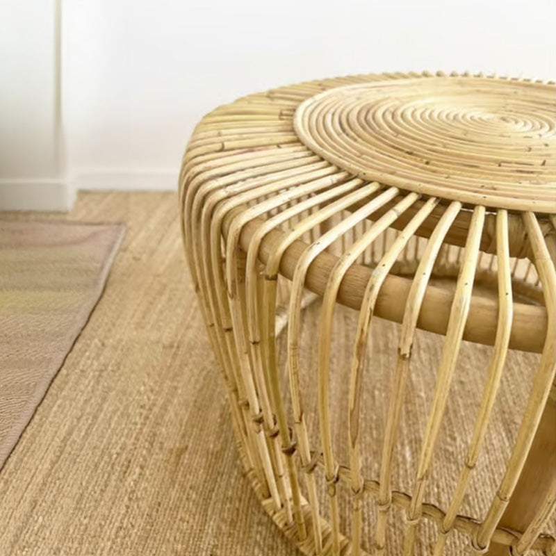 Table d'appoint Manon - 40 x ⌀ 68 cm - taille L - rotin - naturel