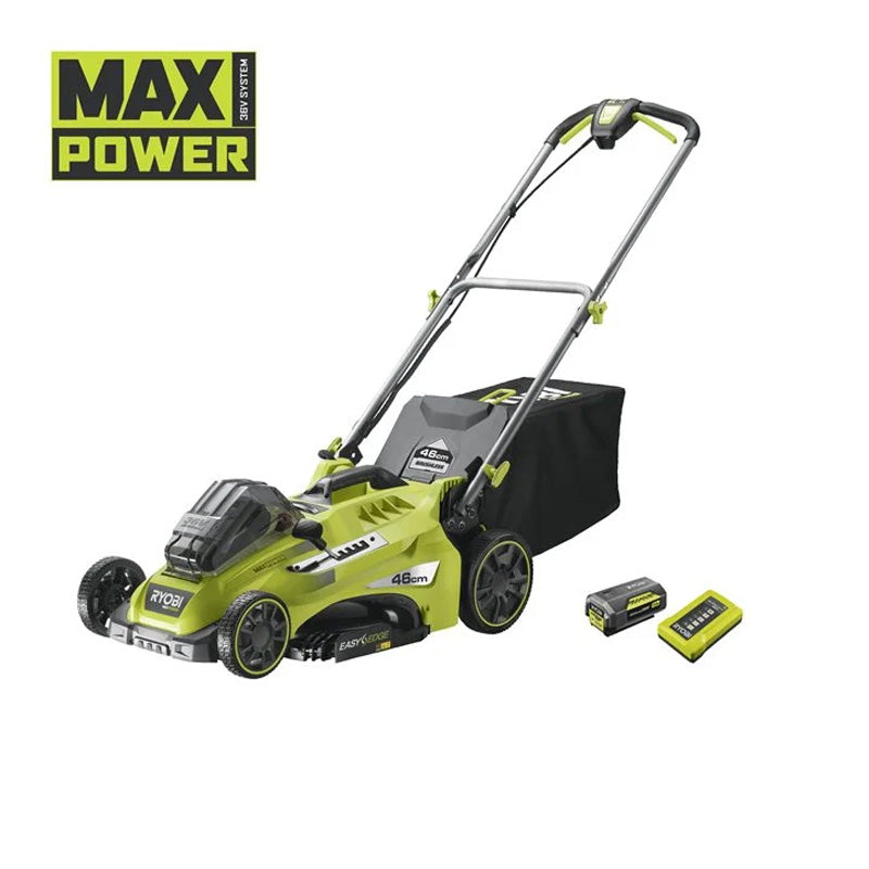 Tondeuse 36V Power Assist™ Brushless RYOBI RLM36X46H50PG - Ø coupe 46 cm - 1 batterie lithium+ 36 V 5,0 Ah - 1 chargeur