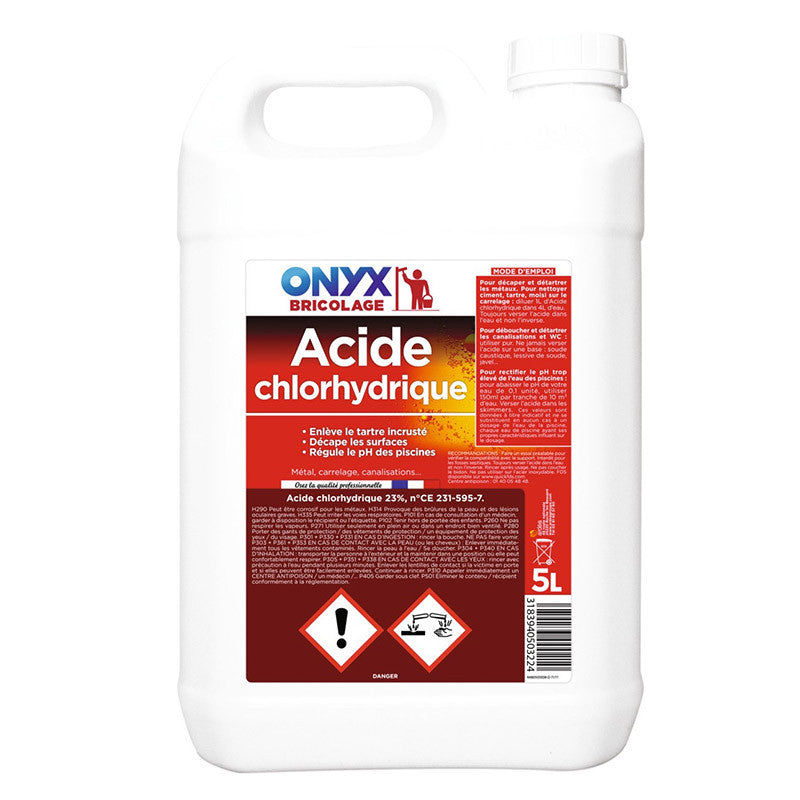 Acide chlorhydrique ONYX 217596 - 23% - Bidon - 5L