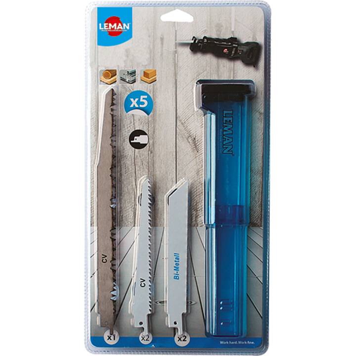 Lot de 5 lames de scie sabre LEMAN 7750.05 - Bois et métal