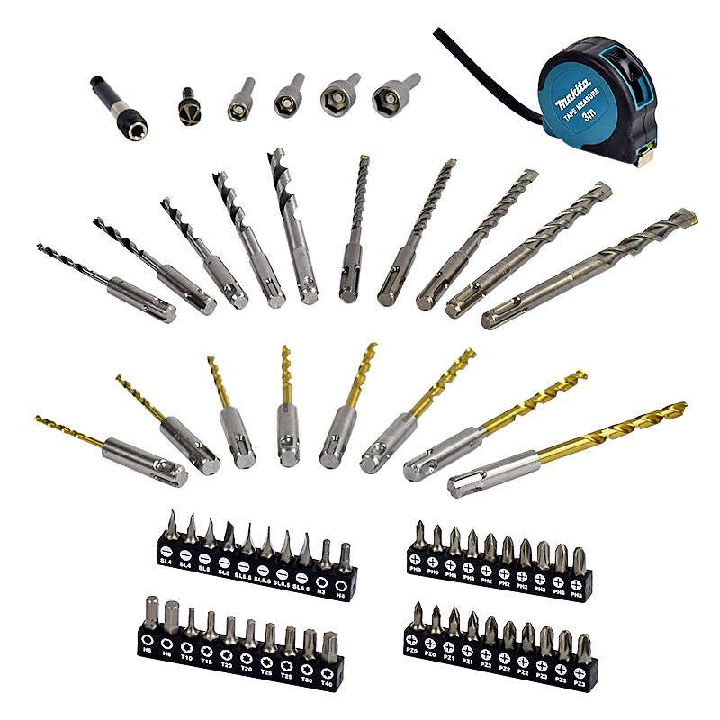 Coffret de Vissage-Perçage MAKITA B-69478 à emmanchement SDS-Plus en Mak-Pac (65 pièces)