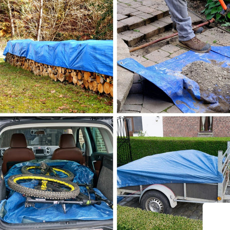 bache de sol résistante PEREL - 4x4 - bleu kaki