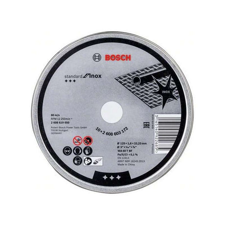 Boite de 10 disques à tronçonner Bosch Professional 2608619050 Standard for Inox Ø 125mm