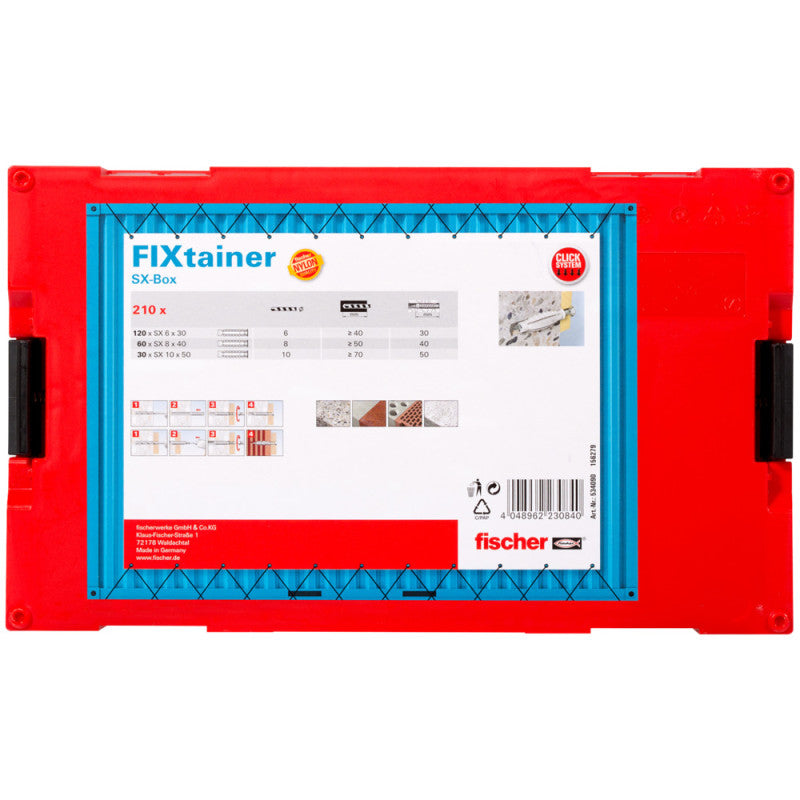 Boîte modulable FIXtainer FISCHER 534090 avec 210 chevilles à expansion SX