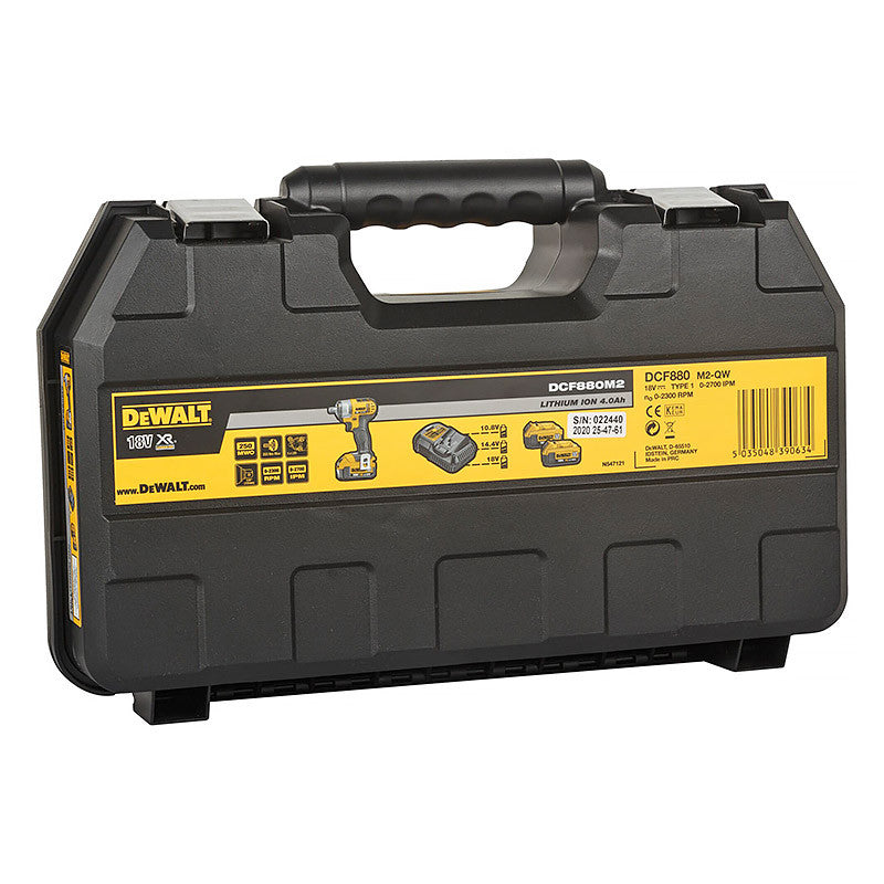 Boulonneuse à chocs ½” 203 Nm 18V DEWALT DCF880M2 avec 2 batteries 4,0 Ah