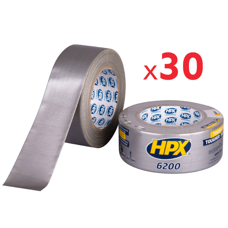 Carton de 30 rubans toile adhésif HPX CS5025 - argent - 48mm - 25m