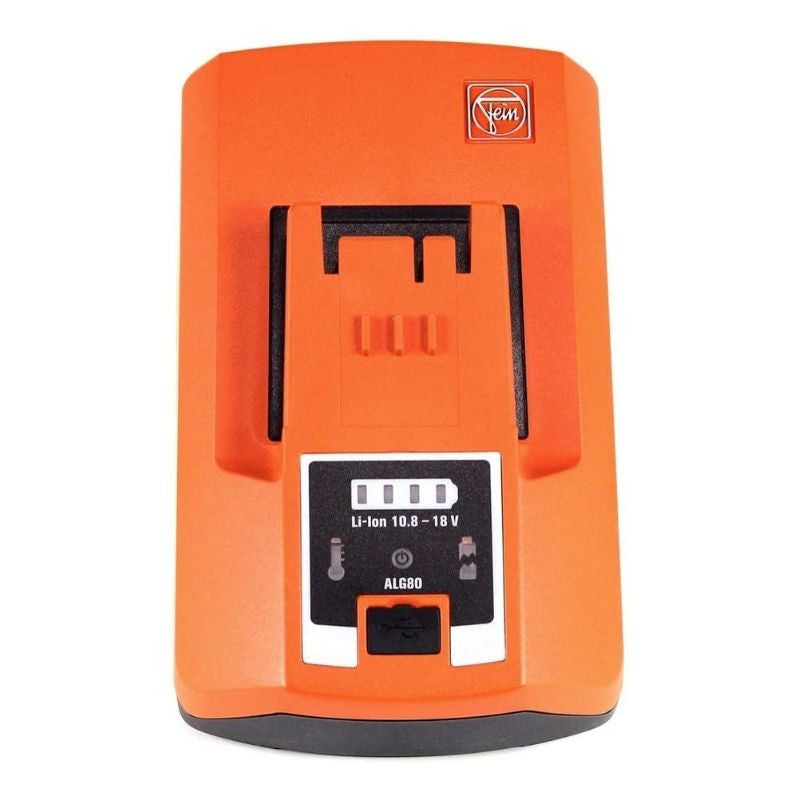 Chargeur Rapide ALG 80 FEIN 92604180010 pour Batteries 12/14/18V-Port USB intégré