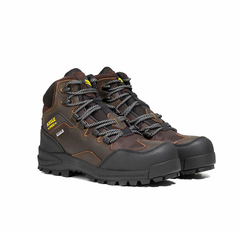 Chaussures de sécurité cuir AIGLE S3 NASSIO EVO DARK BROWN - étanche et respirante