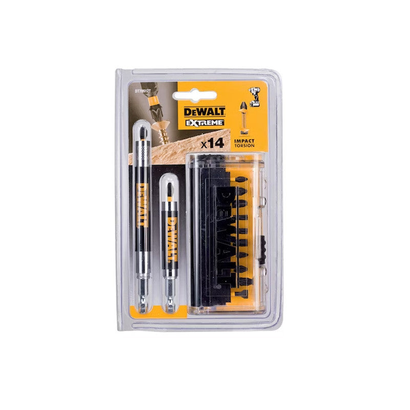 Coffret 14 pièces avec embouts de vissage Impact Torsion + 2 Porte-embouts magnétiques DEWALT DT70512T-QZ