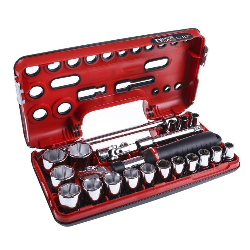 Coffret clé cliquet extensible DBOX + douilles 1/2" - 6 pans FACOM SXL.DBOX1PB 21 pièces