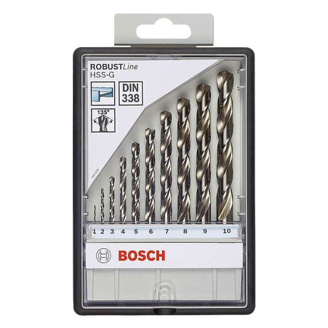 Coffret de 10 forets à métaux HSS-G BOSCH 2607010535 Robust Line