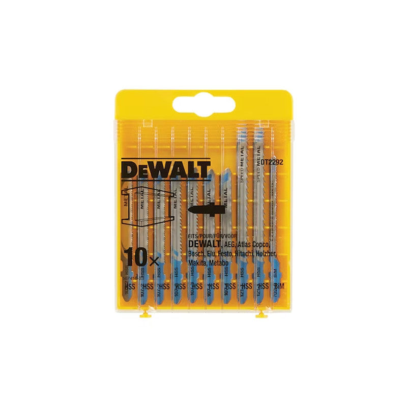 Coffret de 10 lames de scie sauteuse métal DEWALT DT2292-QZ Attache en T