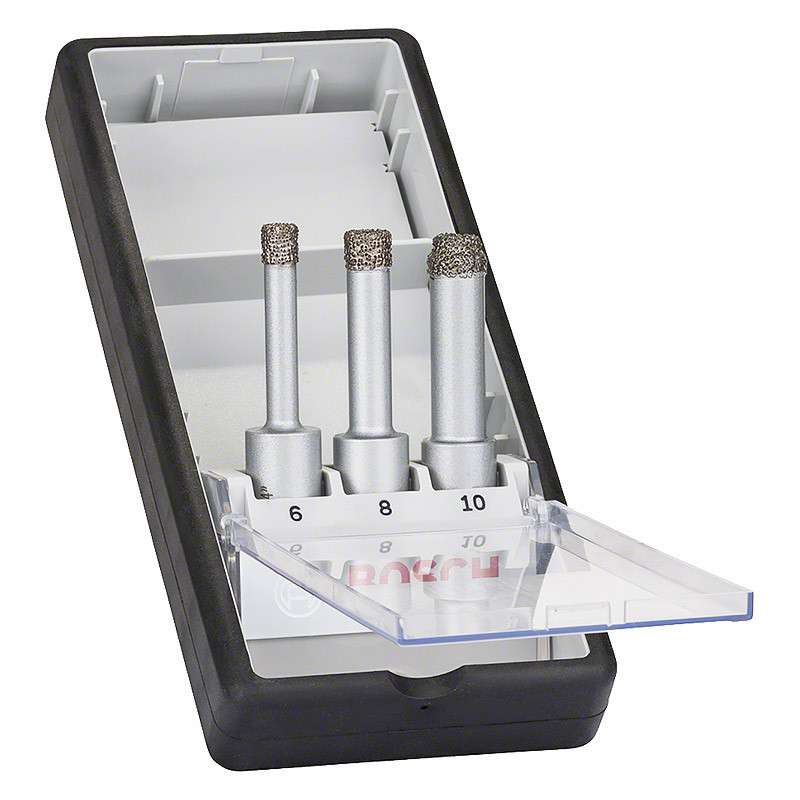 Coffret de 3 Forets diamantés à sec BOSCH 2608587145 Robust Line Easy Dry Best Ceramic