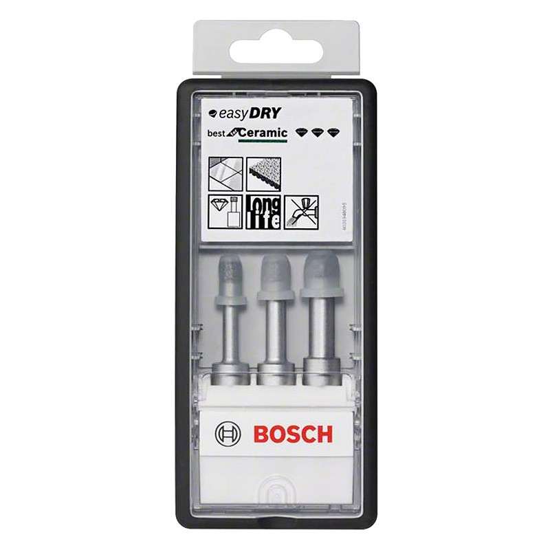 Coffret de 3 Forets diamantés à sec BOSCH 2608587145 Robust Line Easy Dry Best Ceramic