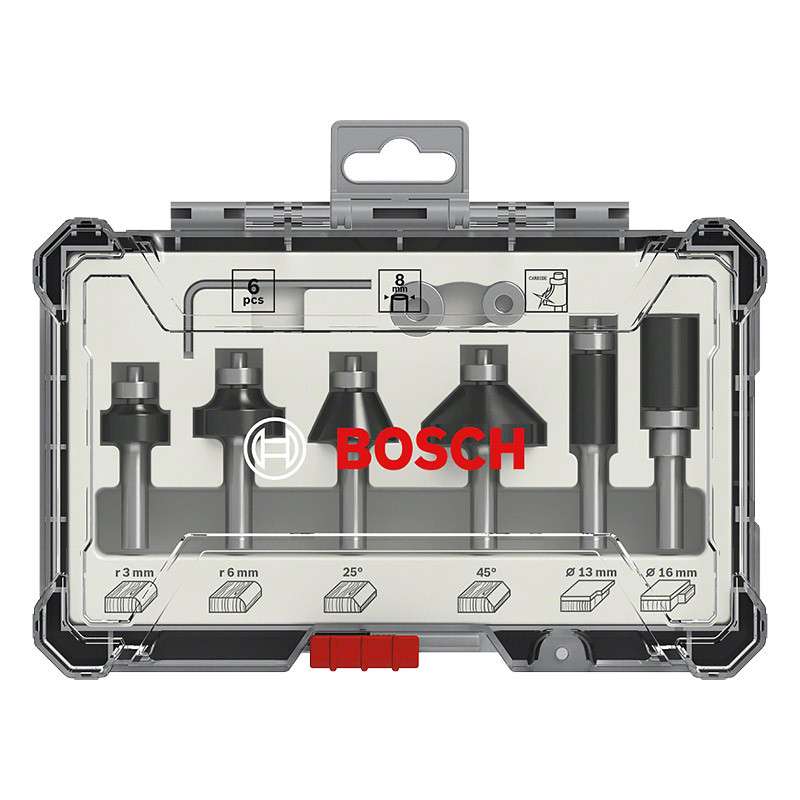 Coffret de 6 fraises droites Bosch Professional 2607017469 à