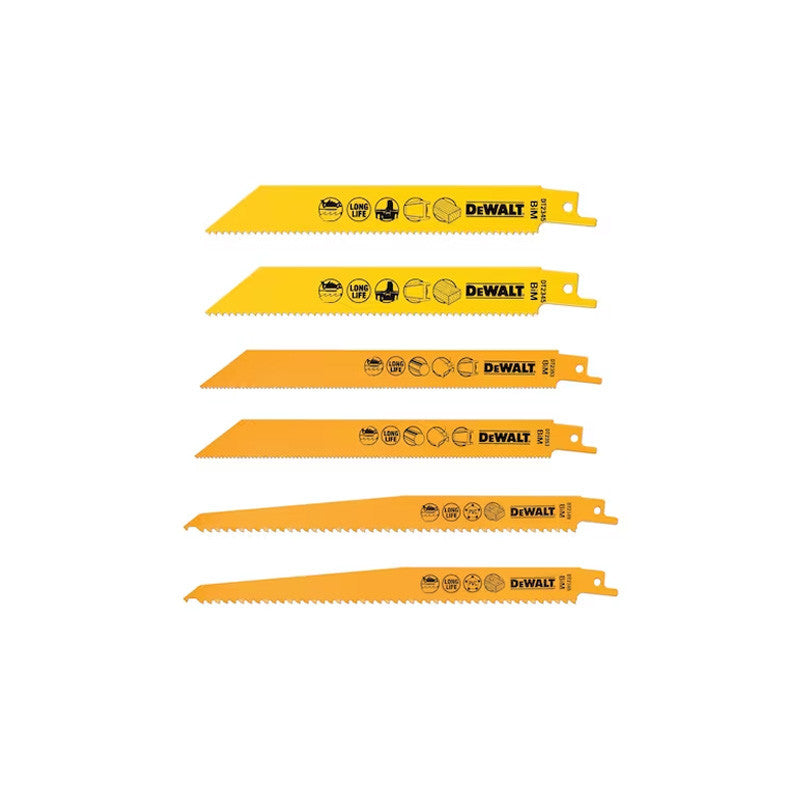 Coffret de 6 lames pour scie sabre DEWALT DT2444-QZ