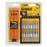Coffret de 10 lames de scie sauteuse DEWALT DT2296-QZ XPC HCS BIM pour bois